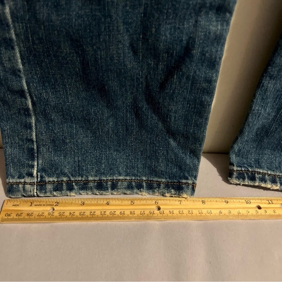 Abercrombie & Fitch Womens Erin Jeans Low Rise Straight Sz 8R X 34’ Distressed - Picture 4 of 9